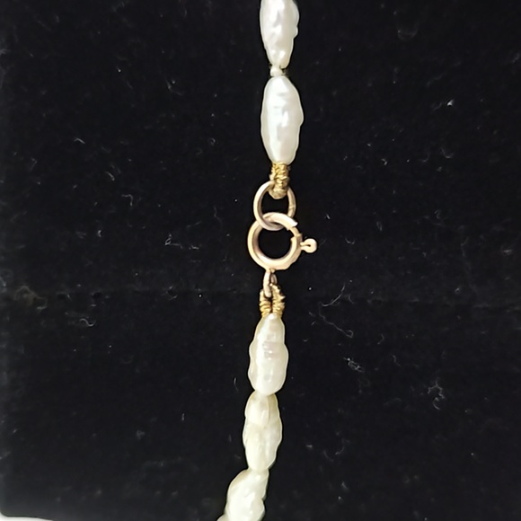 14K Bundle Seed Pearl/Gold Ball Necklace/Bracelet Set - Picture 4 of 5